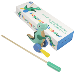 Wooden push along walker toy - Flapping dinosaur