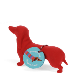 Giant sausage dog eraser red