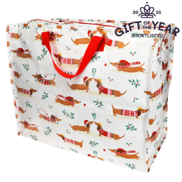 Jumbo storage bag - Festive Sausage Dog