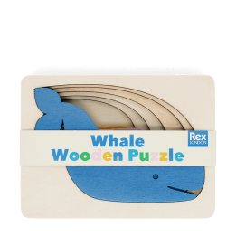 Wooden layered puzzle (5 pieces) - Whale