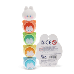 bunny highlighters set with safety info tag