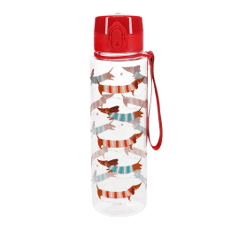 Drinks bottle with push button lid 700ml - Sausage Dog