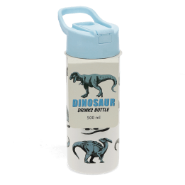 Stainless steel bottle with push button lid 500ml - Dinosaur