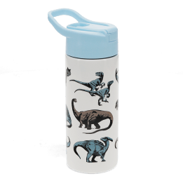 Stainless steel bottle with push button lid 500ml - Dinosaur