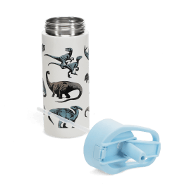 Stainless steel bottle with push button lid 500ml - Dinosaur