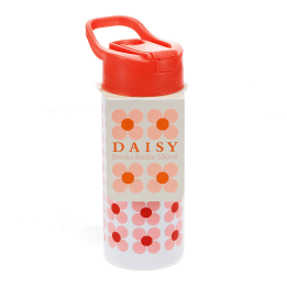 Stainless steel bottle with push button lid 500ml - Pink daisy