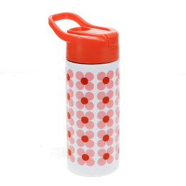 Stainless steel bottle with push button lid 500ml - Pink daisy