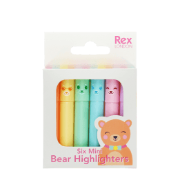 Mini highlighters (set of 6) - Bear