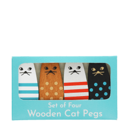 Mini wooden pegs (set of 4) - Cats