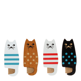 Mini wooden pegs (set of 4) - Cats