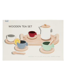 wooden toy tea playset