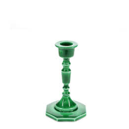 Enamel candlestick (13cm) - Dark green