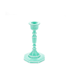 Enamel candlestick (13cm) - Aqua