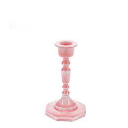 Enamel candlestick (13cm) - dark pink