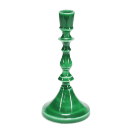 Enamel candlestick (19cm) - dark green