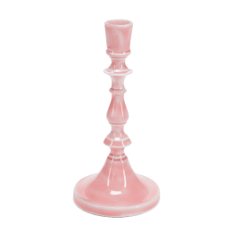 Enamel candlestick (19cm) - dark pink