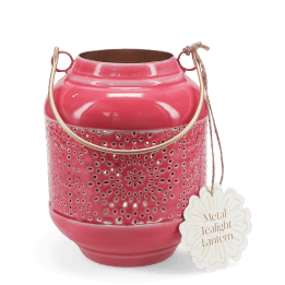 Enamel tealight lantern - Vibrant pink