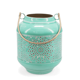 Enamel tealight lantern - aqua