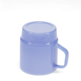 milky blue glass stacking coffee cup