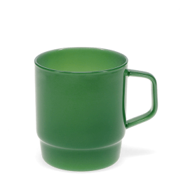 Jade green glass stacking coffee cup