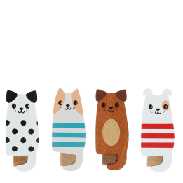 Mini wooden pegs (set of 4) - Dogs