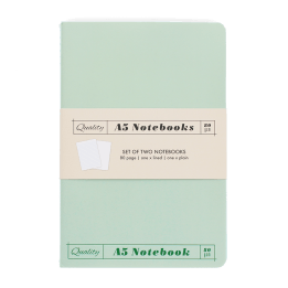 A5 notebooks (set of 2) - Green & aqua