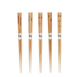 Wooden chopsticks (pack of 5 pairs) - Delicate patterns