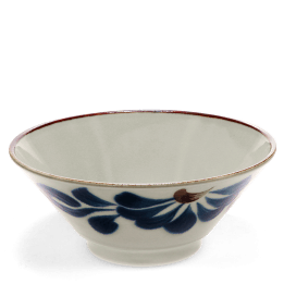 Japanese porcelain noodle bowl 19cm - Flower