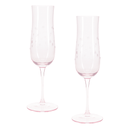 Etched star champagne glasses (set of 2) - Pink