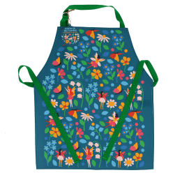 Wipeable cotton children's apron - Fairies in the Garden