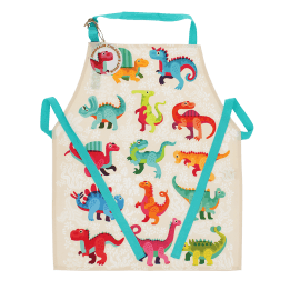 Wipeable cotton children's apron - Baby Dinos