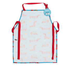 Wipeable cotton children's apron - Sunny Sausage Dog