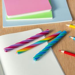 Twisted rainbow erasers (set of 3)