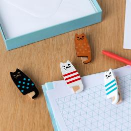 Mini wooden pegs (set of 4) - Cats