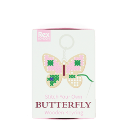 Stitch your own wooden keyring - Butterfly