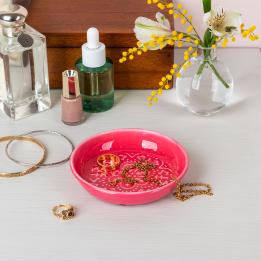 Enamel trinket dish - Vibrant pink