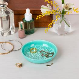 Enamel trinket dish - Aqua