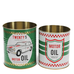 Storage tins (set of 2) - Motor Oil