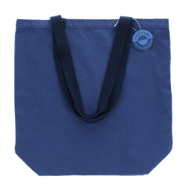 Two-tone cotton tote bag - Indigo blue