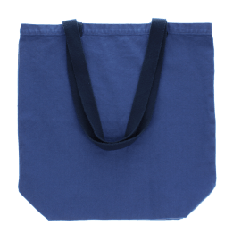 Two-tone cotton tote bag - Indigo blue