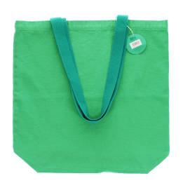 Two-tone cotton tote bag - green