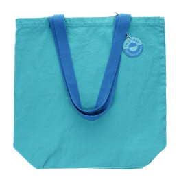 Two-tone cotton tote bag - Pale blue