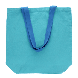 Two-tone cotton tote bag - Pale blue