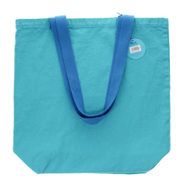 Two-tone cotton tote bag - Pale blue