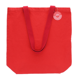 Two-tone cotton tote bag - Red