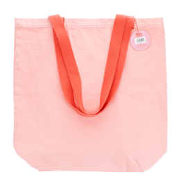 Two-tone cotton tote bag - Pink