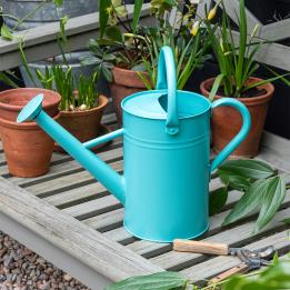 Galvanised steel watering can 4.5L - Aqua