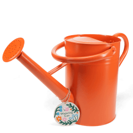 Galvanised steel watering can 4.5L - Orange