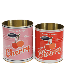 Storage tins (set of 2) - Cherry