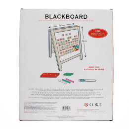 Tabletop blackboard and whiteboard easel set